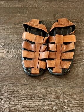 To Boot Men's Leather Fisherman Sandals - Tan Brown